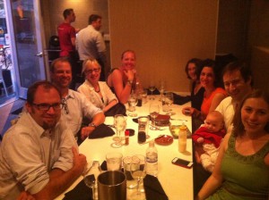 Part of Project ArAGATS celebrates Greene's PhD Defense (from left: I. Lindsay, A. T. Smith, M. Marshall, E. Fagan, H. Chazin, L. Khatchadourian, A. Greene w/Gretchen Greene, T. Nussbaum