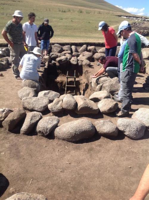 Ambassador visits Armenian excavation site<br />
The U.S. Ambassador to Armenia recently toured an archaeological field site in that country, spending time with co-directors Adam T. Smith, professor of anthropology and Lori Khatchadourian, assistant professor and Milstein Sesquicentennial Fellow in the Department of Near Eastern Studies.<br />
John A. Heffern, U.S. ambassador to Armenia, visited the excavations of Project ArAGATS at Gegharot Kurgans, Gegharot Fortress and Tsaghkahovit. After his visit, he tweeted: “Nice get together tonight of @cornell archeology team, Armenia Arch Institute, World Bank, @amap, @USAIDArmenia @IDeArmenia. Great team.”<br />
Project ArAGATS is a collaborative archaeological research program dedicated to the exploration of southern Caucasia’s rich past and the preservation of modern Armenia’s diverse cultural heritage. It was founded in 1998 by Smith and Ruben S. Badalyan of the Institute of Archaeology and Ethnography, Yerevan.<br />
 Read more about the project here. 